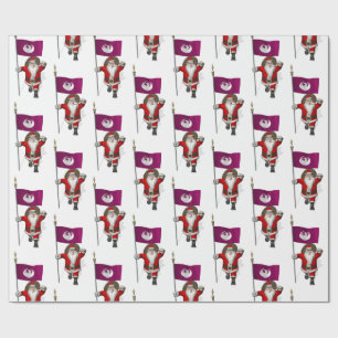 Papel De Regalo Santa Claus Con Bandera De Fénix