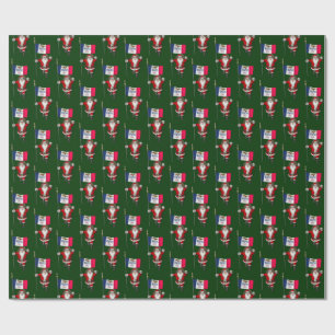 Papel De Regalo Santa Claus Con Bandera De Iowa