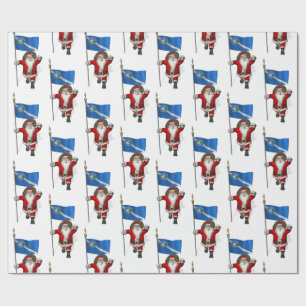 Papel De Regalo Santa Claus Con Bandera De Las Vegas