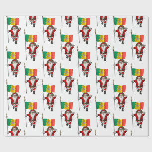 Papel De Regalo Santa Claus Con Bandera De Los Ángeles