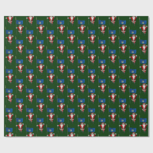 Papel De Regalo Santa Claus Con Bandera De Maine