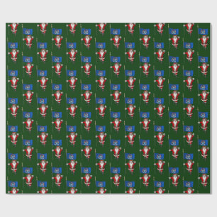 Papel De Regalo Santa Claus Con Bandera De Michigan