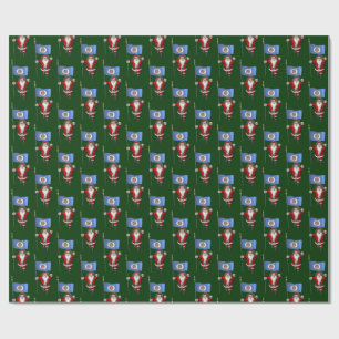 Papel De Regalo Santa Claus Con Bandera De Minnesota
