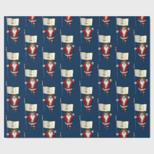 Papel De Regalo Santa Claus Con Bandera De Rhode Island
