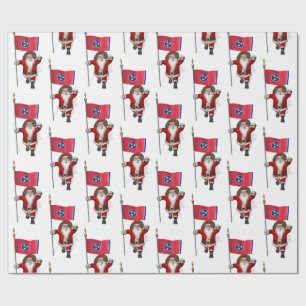 Papel De Regalo Santa Claus Con Bandera De Tennessee