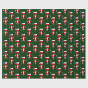 Papel De Regalo Santa Claus Con Bandera De Texas