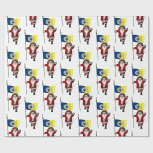 Papel De Regalo Santa Claus Con Bandera De Trenton NJ