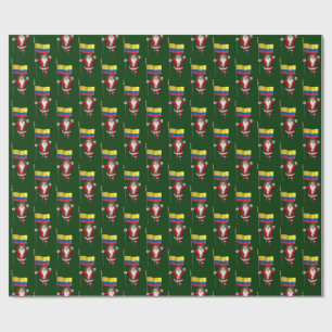 Papel De Regalo Santa Claus Con El Fin De Colombia