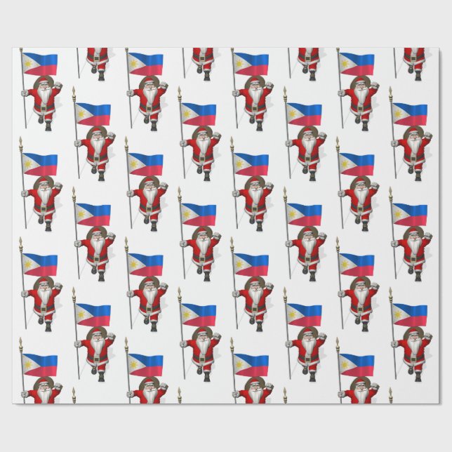 Papel De Regalo Santa Claus Con El Fin De Filipinas (Superficie plana)