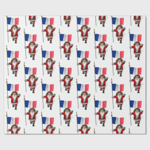 Papel De Regalo Santa Claus Con El Fin De Francia
