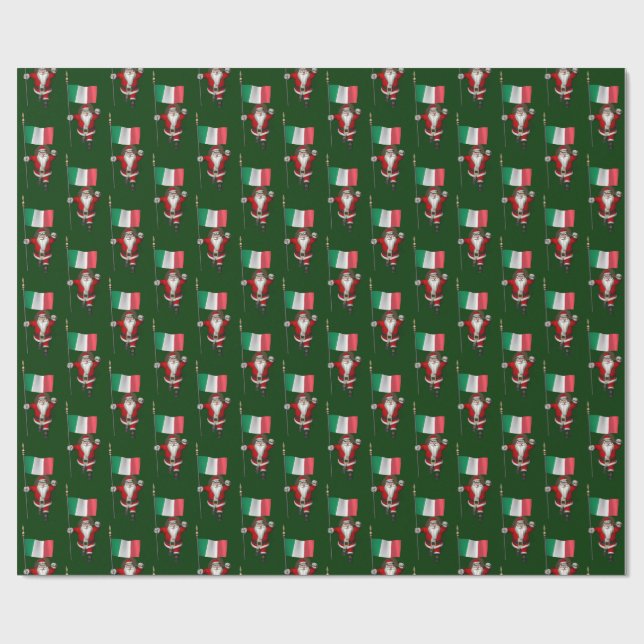 Papel De Regalo Santa Claus Con El Fin De Italia (Superficie plana)