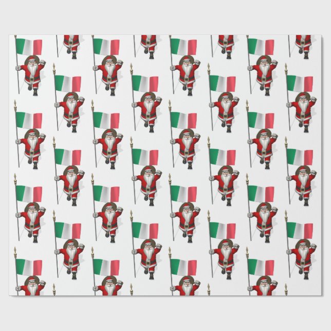 Papel De Regalo Santa Claus Con El Fin De Italia (Superficie plana)