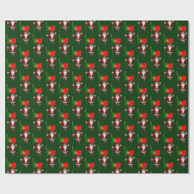 Papel De Regalo Santa Claus Con El Fin De Portugal (Superficie plana)