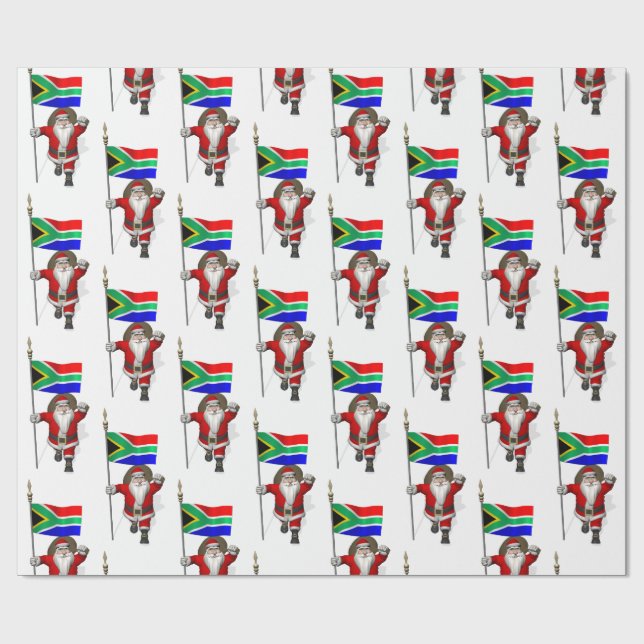 Papel De Regalo Santa Claus Con El Fin De Sudáfrica (Superficie plana)