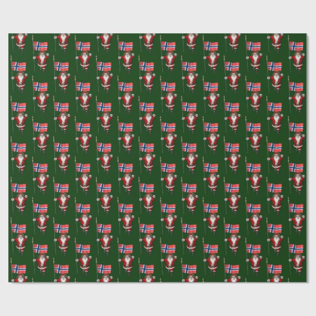 Papel De Regalo Santa Claus Con El Firme De Noruega (Superficie plana)