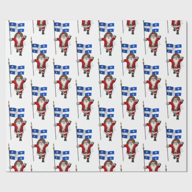 Papel De Regalo Santa Claus Con Finalidad De Quebec (Superficie plana)