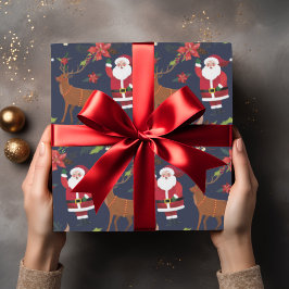 Papel De Regalo Santa Claus con la fiesta de los Navidades Persona