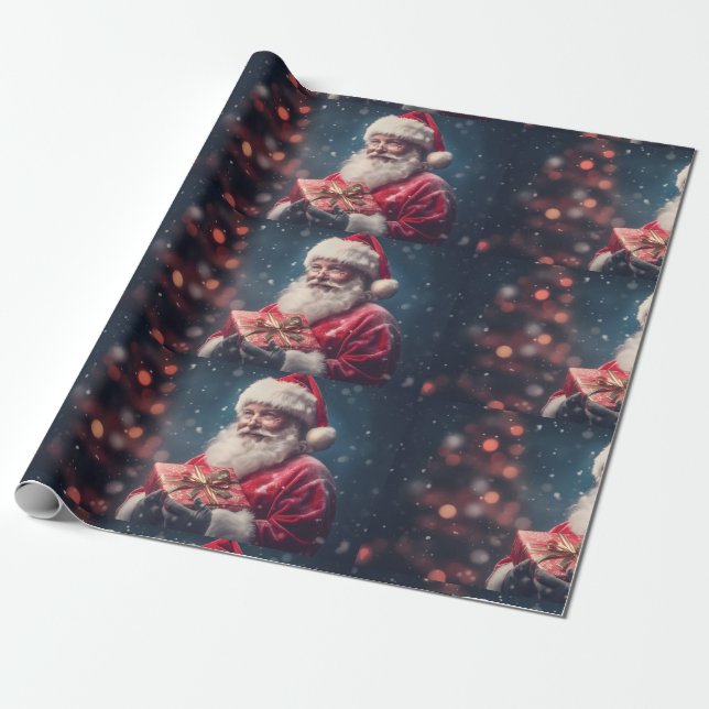Papel De Regalo Santa Claus con un diseño actual de Navidades (Desenrollado)