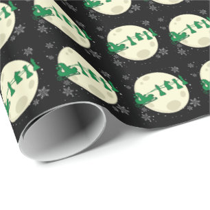 Papel De Regalo Santa Claus de Navidad de Ajedrez - Reno de Pieza 