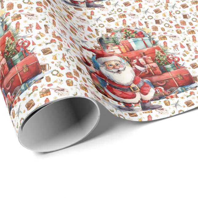 Papel De Regalo Santa Claus en el aeropuerto (Esquina del rollo)