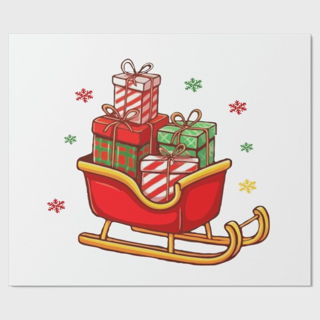 Papel De Regalo Santa Claus está llena de regalos navideños (Superficie plana)