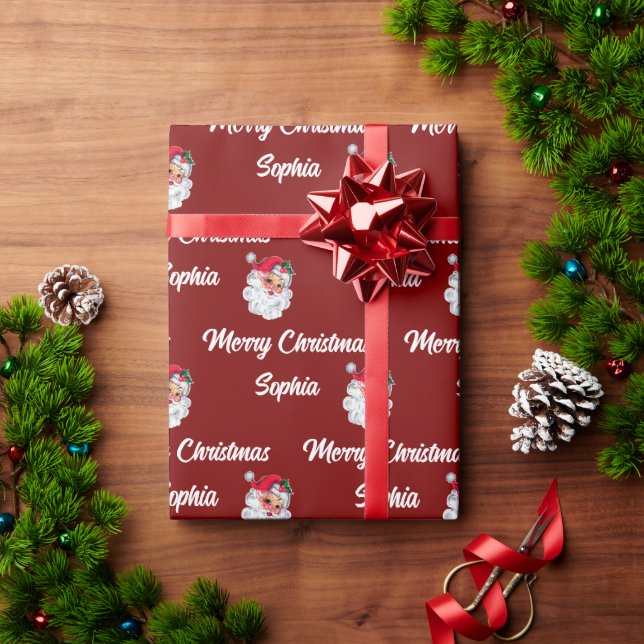 Papel De Regalo Santa Claus Face | Navidades personalizados Regalo (Regalo de vacaciones)