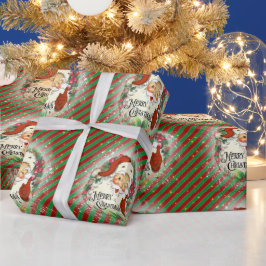 Papel De Regalo Santa Claus Feliz Navidad