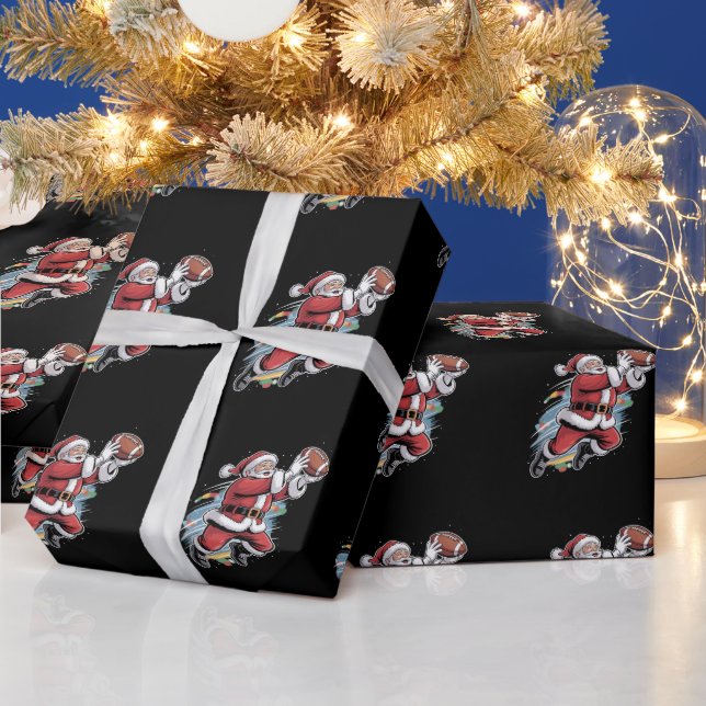 Papel De Regalo Santa Claus juega a Navidades de fútbol americano (Vacaciones)