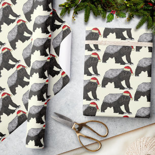 Papel De Regalo Santa Claus Malvado Tejón Mielero de Navidad