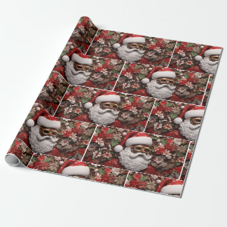 Papel De Regalo Santa Claus Melanin Navidades 3D St. Nick