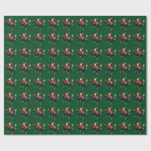 Papel De Regalo Santa Claus Montando En Moose