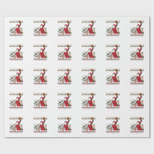 Papel De Regalo Santa Claus Navidad Voleibol Muñeco de Nieve Reno