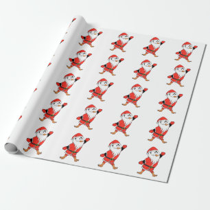 Papel De Regalo Santa Claus Penguin lista para Navidades