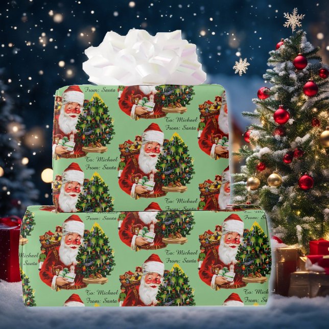 Papel De Regalo Santa Claus Personaliza a los destinatarios Navida (Subido por el creador)
