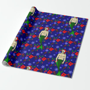 Papel De Regalo santa claus redhead merman feos regalos de sirena