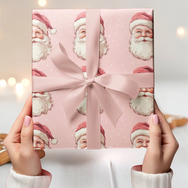 Papel De Regalo Santa Claus rosa y rojo (Subido por el creador)