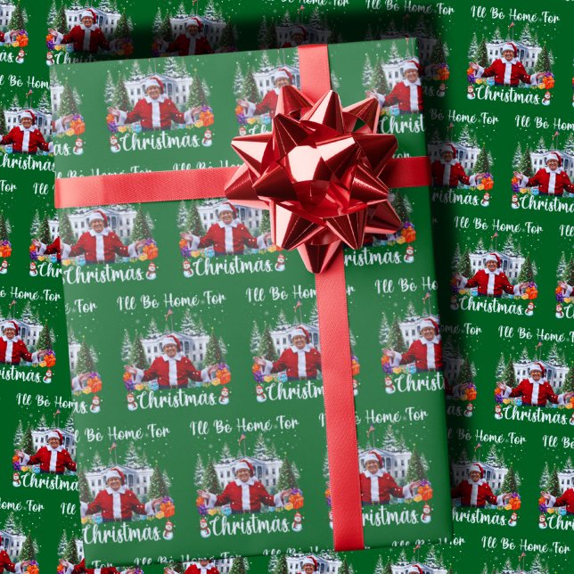 Papel De Regalo Santa Claus Trump Estaré en casa para Navidades Gr (Subido por el creador)