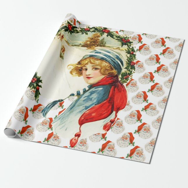 PAPEL DE REGALO SANTA CLAUSE & RETRO NAVIDADES GIFT WRAPPING (Desenrollado)
