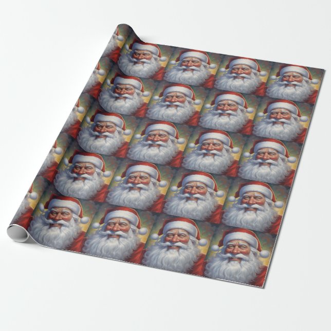 Papel De Regalo Santa Cláusula Feliz Navidad Feliz Año Nuevo (Desenrollado)