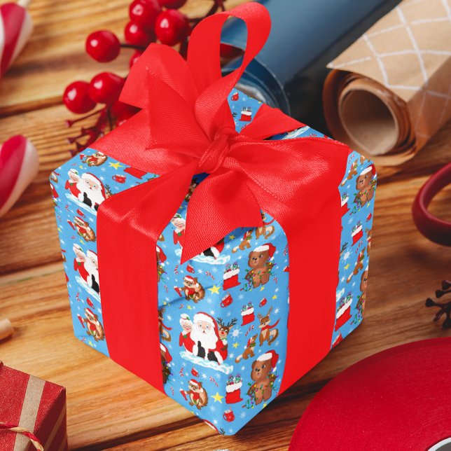 Papel De Regalo Santa con animales del bosque (Subido por el creador)