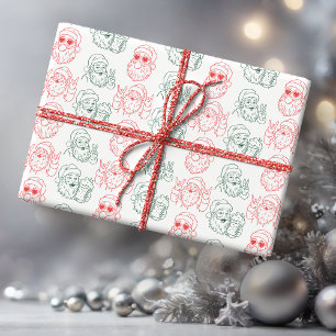 Papel De Regalo Santa Cool Dibujado a Mano