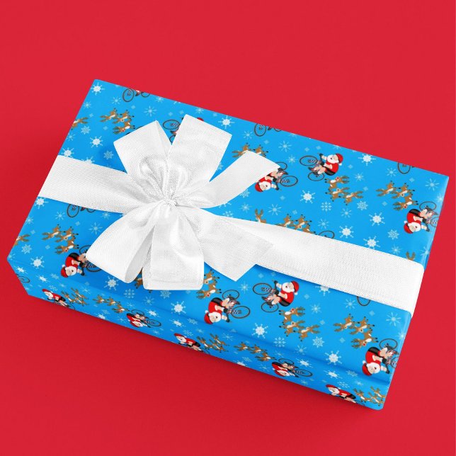 Papel De Regalo Santa Cycling with Reindeer  (Subido por el creador)