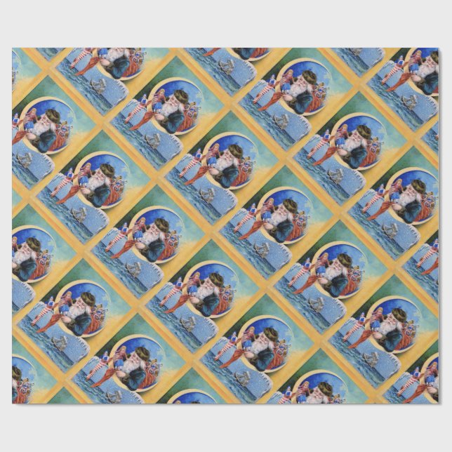 PAPEL DE REGALO SANTA DE LOS SALADORES, LUNA, NAVIDADES, CHISTES Y (Superficie plana)