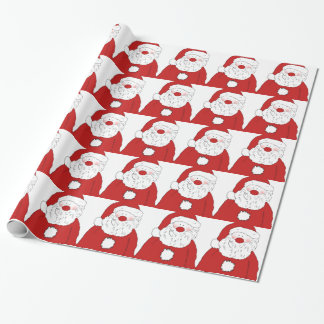 Papel De Regalo Santa de ruborización lindo