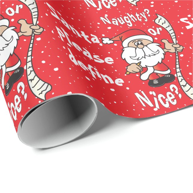 Papel De Regalo Santa Define Naughty o Nice | NAVIDADES (Esquina del rollo)