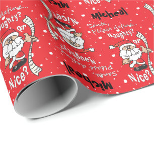 Papel De Regalo Santa define navidad travieso o Niza del  