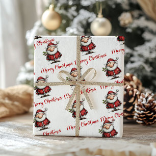 Papel De Regalo Santa divertido y caprichoso Humor Navidad envolto