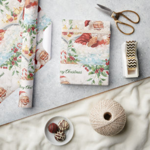 Papel De Regalo Santa en bañera de spa temática navideña