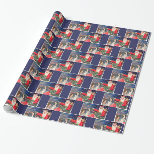 Papel De Regalo Santa en el vintage de Thunder_Cove del trineo
