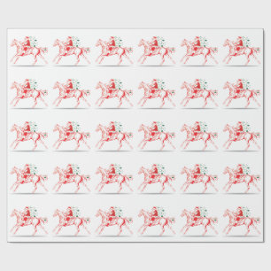 Papel De Regalo Santa en un caballo del navidad